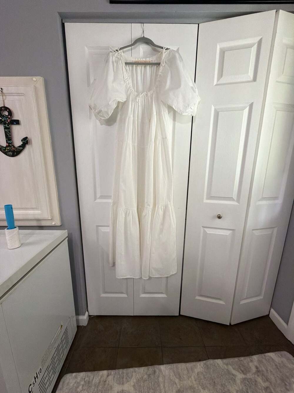 Kinga Csilla White Tiered Maxi Dress